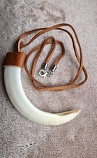 WILD BOAR tooth NECKLES/Natural/Talisman for Wealth,Love,Luck and More