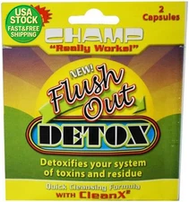 ✅ Champ Flush Out Detox 2 Capsules Cleansing Support Natural Body Reset