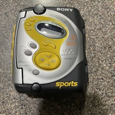 SONY Sports Walkman WM-FS421 Silver Yellow Cassette Player Parts or Repair
