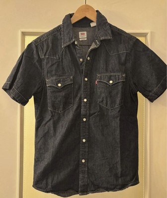 Original Levi's Jeanshemd in dunkelblauem Denim mit Druckknöpfen