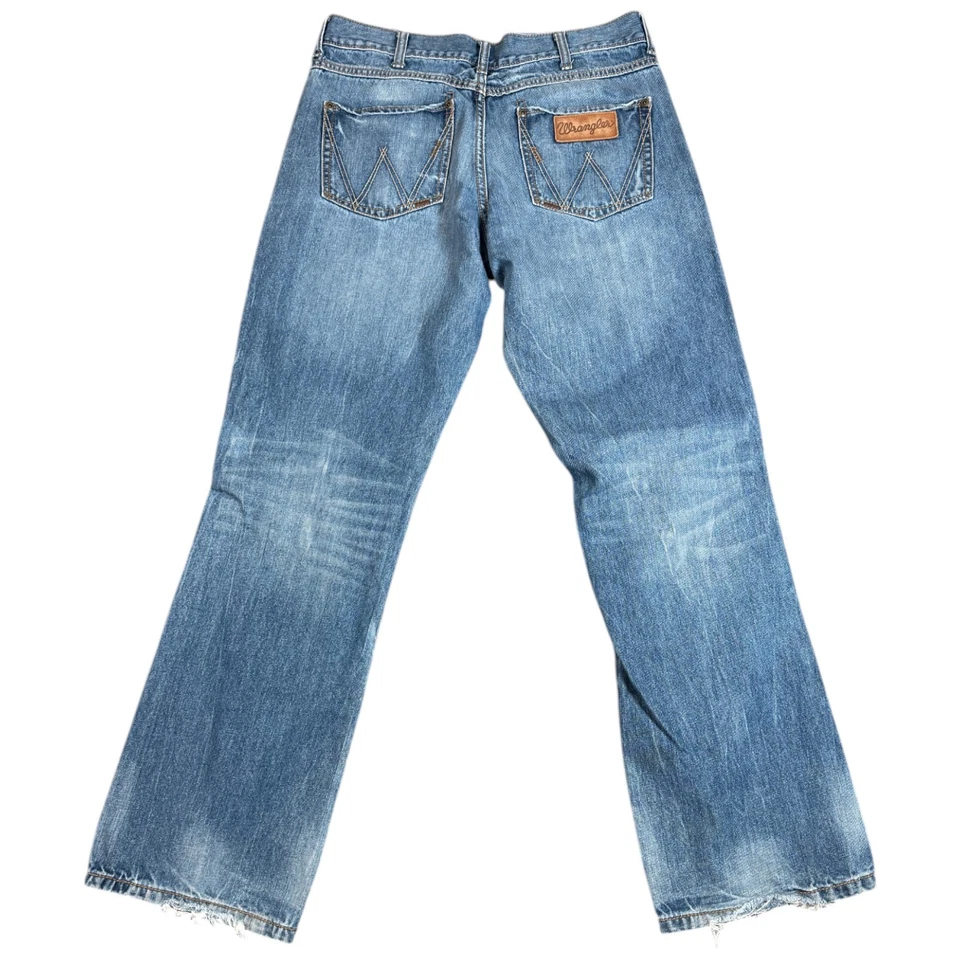 Wrangler Retro Jeans Mens 33X32 Blue Denim Slim Fit Straight Leg Cowboy Western - Image 2 of 4