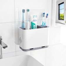 Toothbrush and Toothpaste Holders for Bathrooms Countertop - Whitegrey