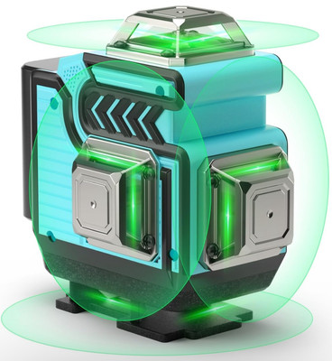 4x360° Self Leveling Laser Tool 16 Lines Green Beam 4D Cross Line 2 Batteries