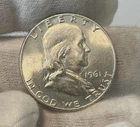 1961 D Ben Franklin 90% Silver Half Dollar Brilliant Uncirculated Free Shipping