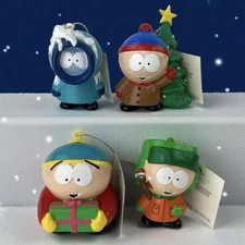 Comedy Central South Park 4 Holiday Ornaments Stan Kyle Cartman Kenny 2005