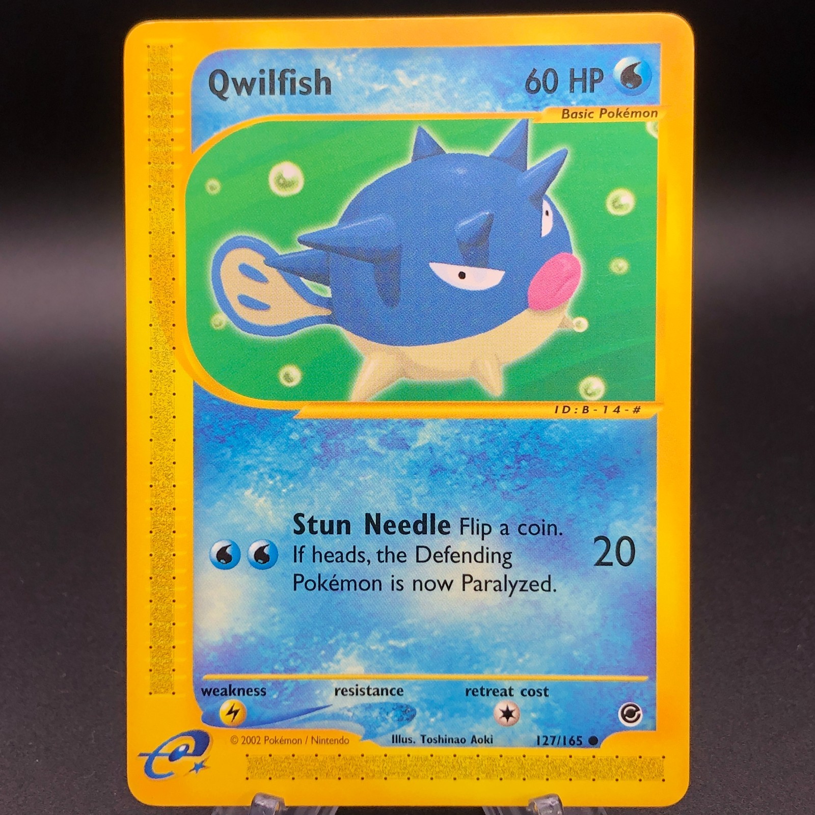 Pokemon Qwilfish 127/165 - 2002 Expedition Base Set - NM Non-Holo WotC E-Reader