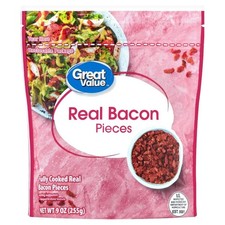 Real Crumbled Bacon 9 oz Resealable Bag for Salads Baked Potatoes Pizza