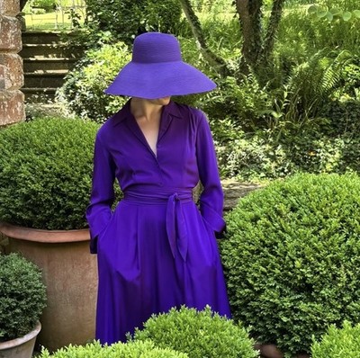 Jasper Conran 100% Silk Belted Dress UK 8 Purple Women Designer Dress RRP:  450 | eBay