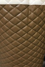 Dune Quilted Vinyl Leather Ford Faux Auto Headliner Headboard fabric with Foam