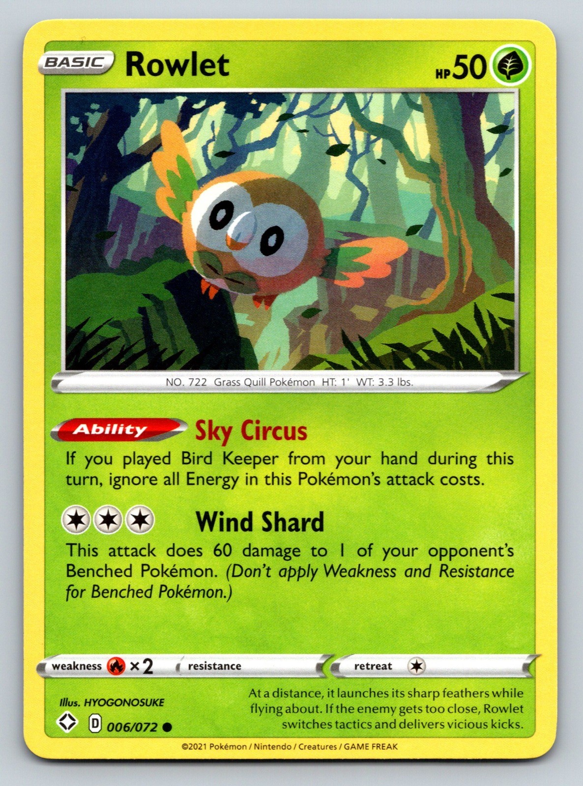 Rowlet Common Shining Fates 006/072 NM