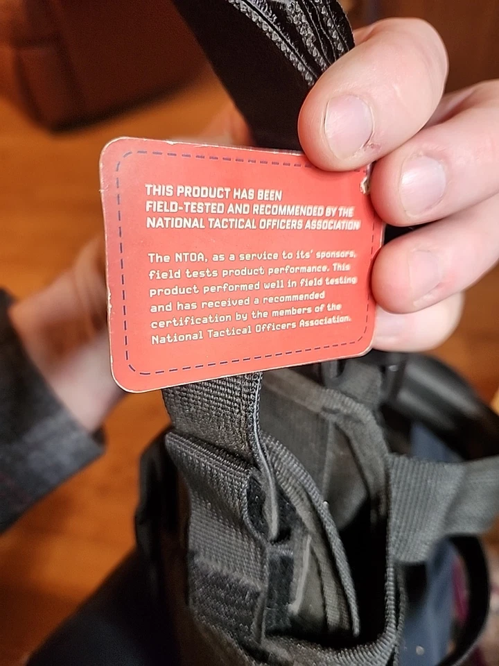 Nuevo NTOA Probado Negro Universal Pierna Caída Funda Ajustable Muslo Pistola Funda LH Foto 3 de 4