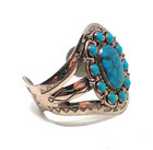 Vintage Bell Trading Post Nickel Silver Simulated Turquoise Cuff Bracelet Size 7 — photo 2