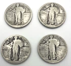Standing Liberty Silver Quarters – Lot of 4 Coins – 90% Silver Circulated Coins