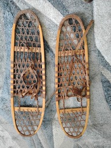 Vintage Vermont Tubbs 10" X 36" - S7 Snowshoes, Wood & Leather