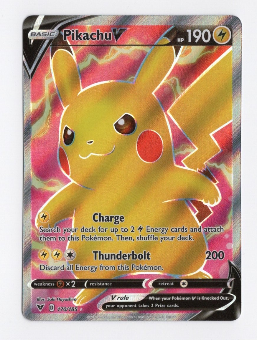 Pokemon Pikachu V 170/185 Vivid Voltage Ultra Rare Full Art Sword & Shield NM