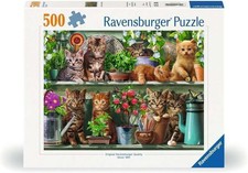 NEW SEALED Ravensburger 00205 Cats on the Shelf 500 Pc Jigsaw Puzzle USA SELLER