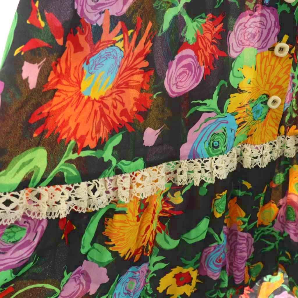 【Skirts】GUCCI Ken Scott Print Viscose Flared Skirt Long Length Floral Lace thumbnail 5
