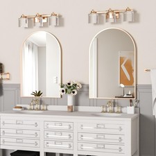 Wall Mounted Mirror, Arched Wall Mirror for Bathroom, 2 Pieces 24"x36" Arch B...