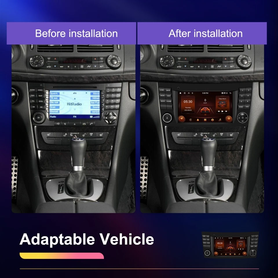 64GB Carplay Autoradio Android 15 GPS Navi Für Mercedes Benz E-Klasse W211 W219 - Bild 4 von 4