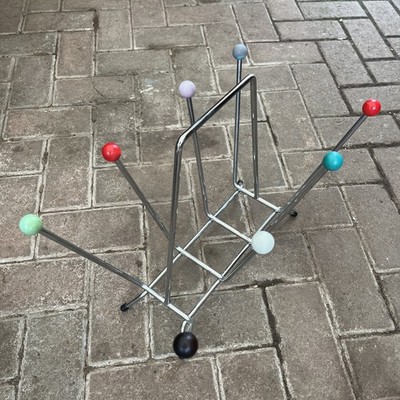 Vintage Sputnik / Eames Style Atomic Design Mid Century Zeitungsständer, Stahl 