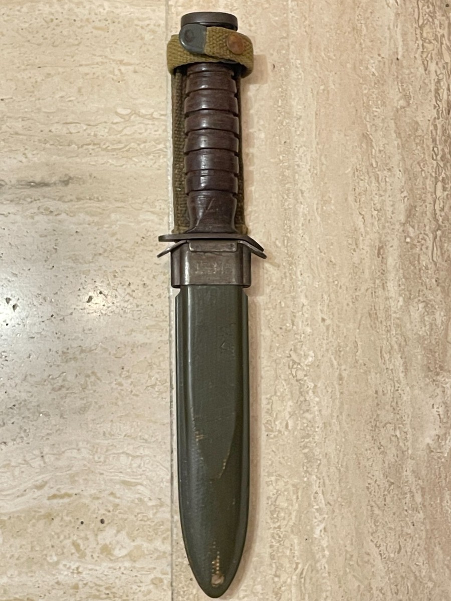 VINTAGE ORIGINAL WWII U.S. M3 CASE Trench KNIFE WITH USM8 SCABBARD