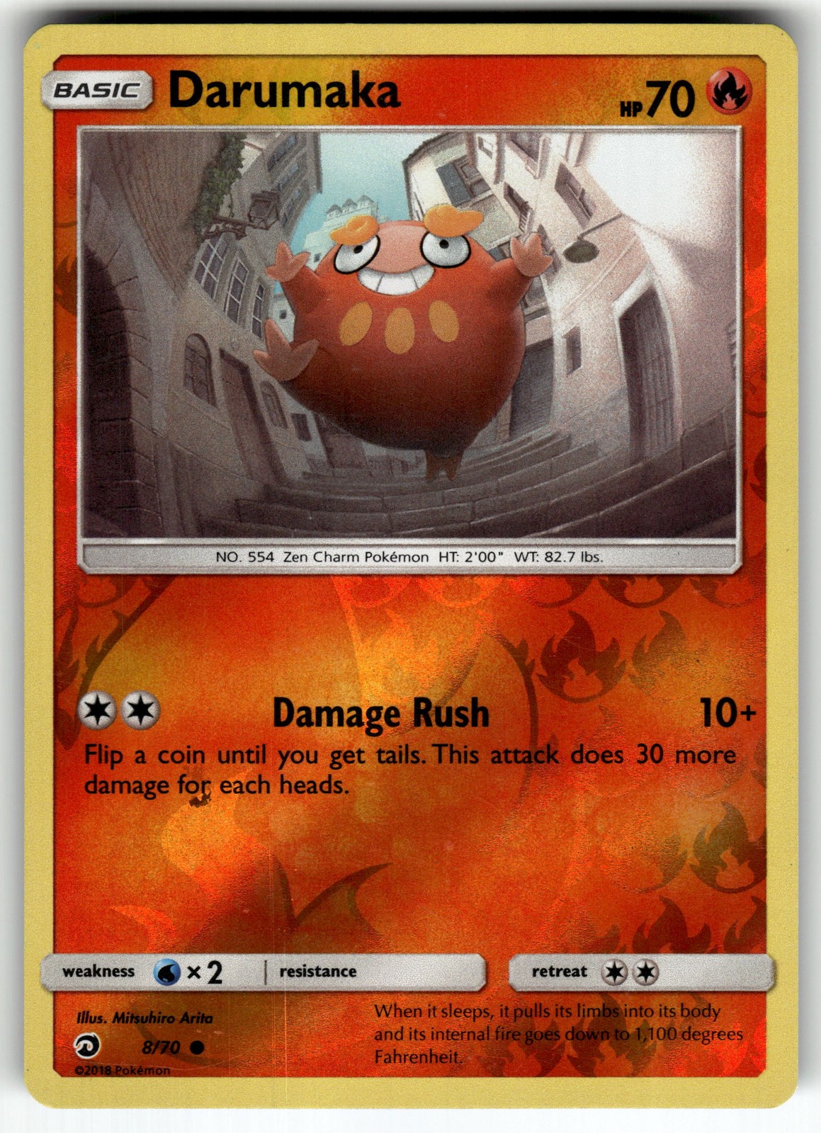 Darumaka 8/70 Dragon Majesty LP Pokemon Card TCG