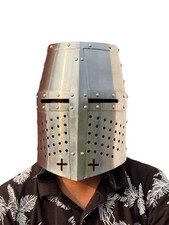  Medieval Knight Armor Helmet 18 Gauge Steel Bascinet Helmet For Reenactment