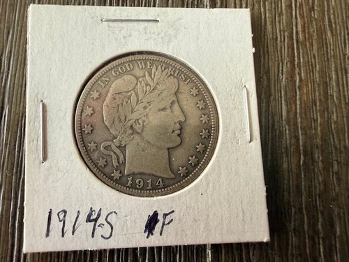1914-S Barber Silver Half Dollar FINE+/VF