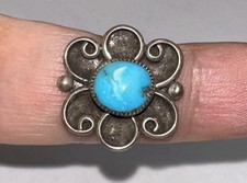 Vintage 925 Sterling Silver Native American Turquoise Ring