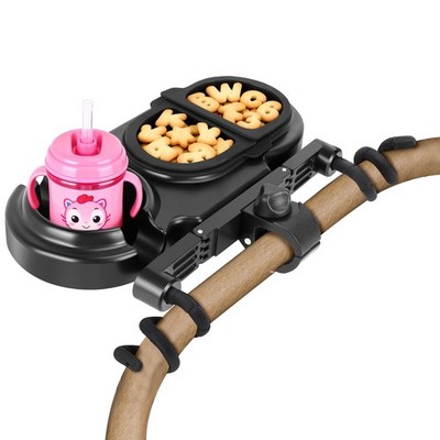 Universal Stroller Snack Tray, 3-in-1 Detachable Cup and Snack Holder with Si...