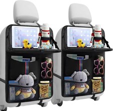 Car Seat Organiser Car Back Seat Kick Protector Mats With Food Tray Touch Screen