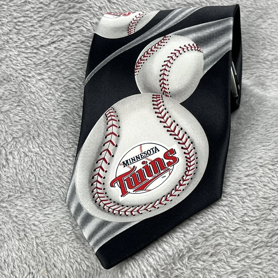 Vintage Minnesota Twins Necktie MLB Baseball Print Fandom 90s Ralph Marlin - Image 2 of 4