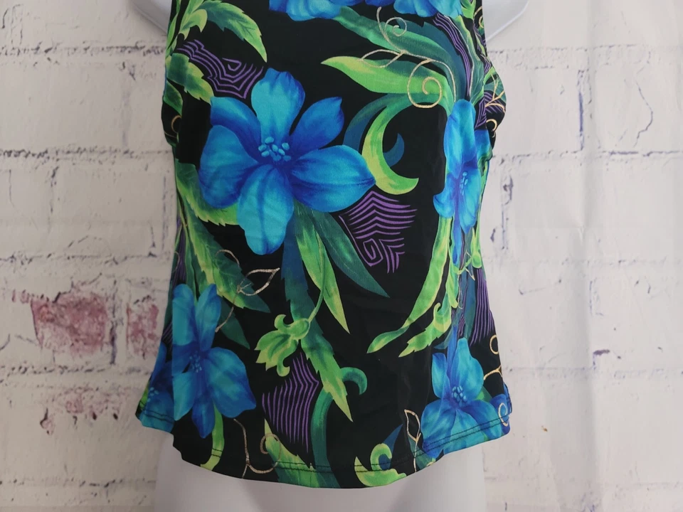 Купальник-танкини Longitude топ размер 8 разноцветный цветочный квадратный вырез полочный бюстгальтер - Изображение 4 из 4