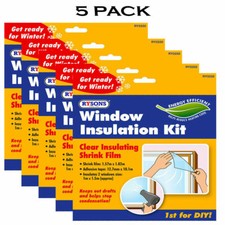 1-5 Window Insulation Kit Clear Shrink Fit Double Glazing Film Draught Excluder