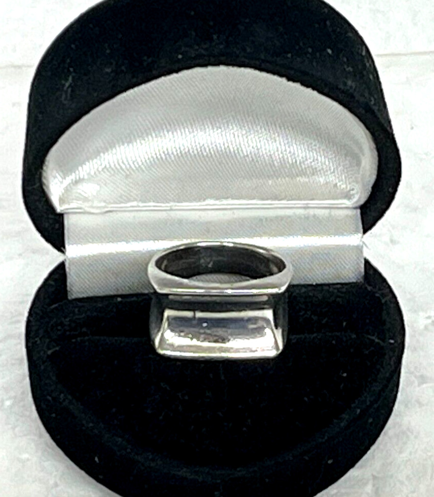 CONCAVE heavy solid Sterling Silver WIDE BAND RIN… - image 2