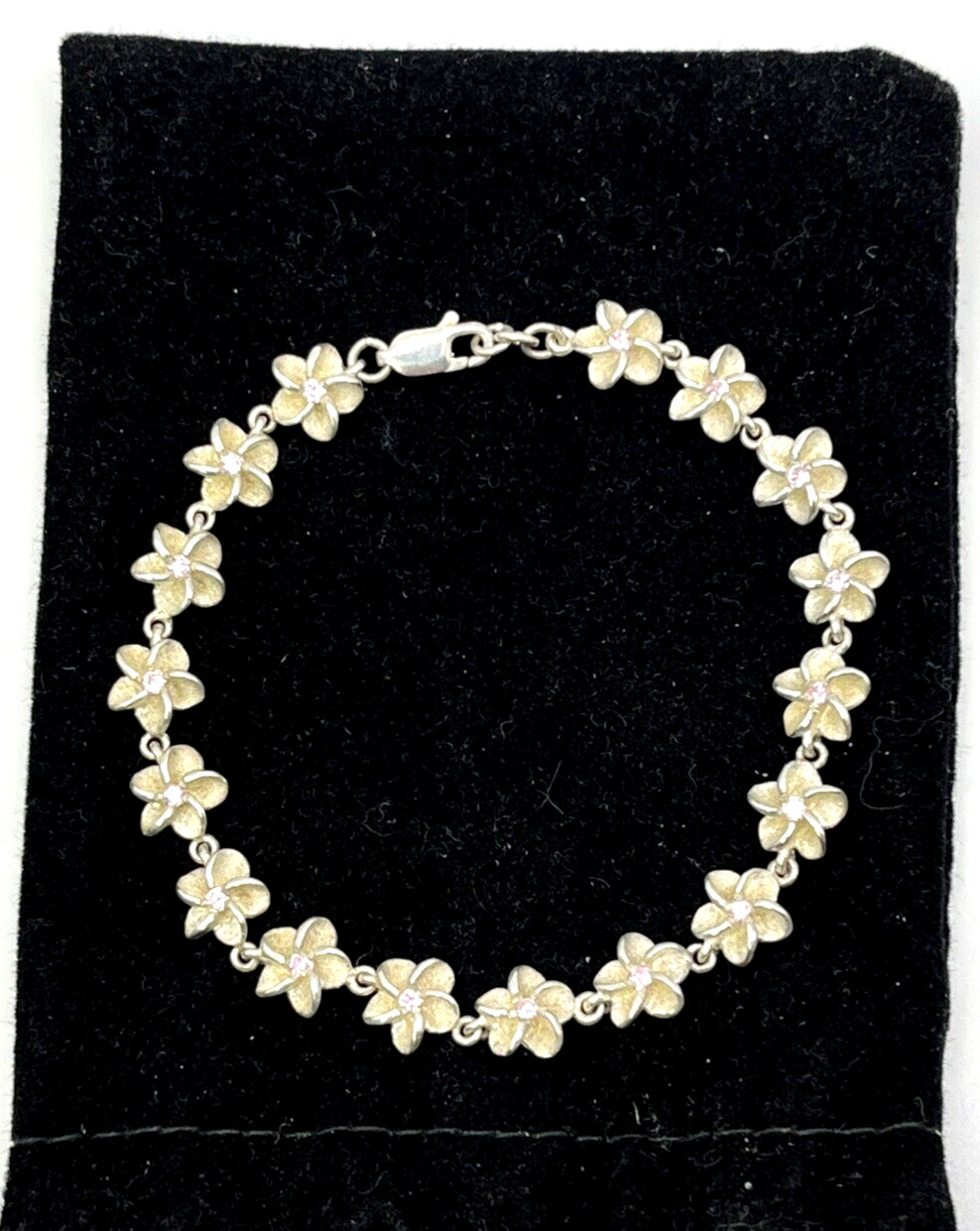 PETITE Solid Sterling Silver 925 MIni FLOWER CHAI… - image 1