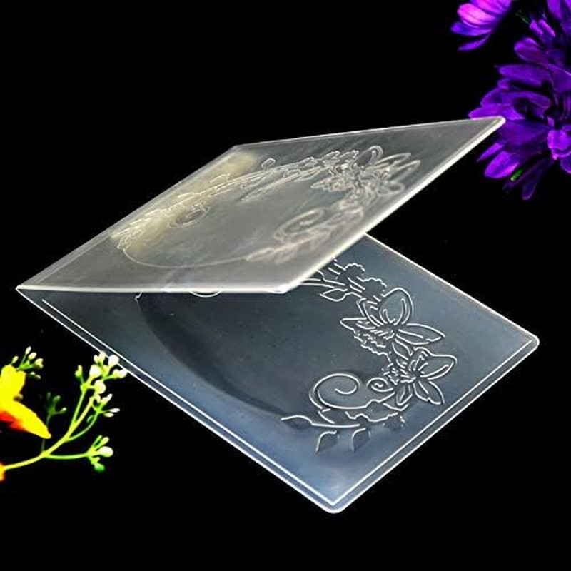 Flowers Leaves Oval Frame Plastic Embossing Folders for Card Making Scrapbooking