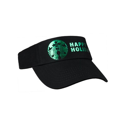 Soft Metallic Foil Design Starbucks Visor Cap Black Starbucks Soft