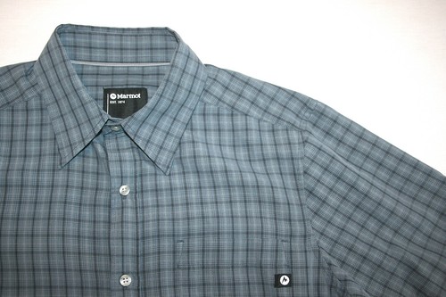 Marmot Short Sleeve Casual Dress Shirt Men S Plaid NEW - Picture 2 of 4