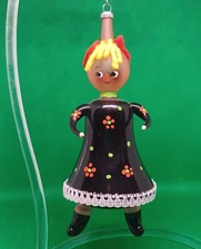 DeCarlini vintage Christmas flower girl ornament