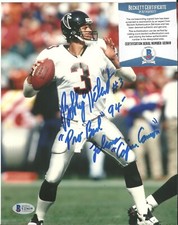 Bobby Hebert Multiple Inscriptions Signed Auto 8x10 Photo Beckett BAS COA Falcon