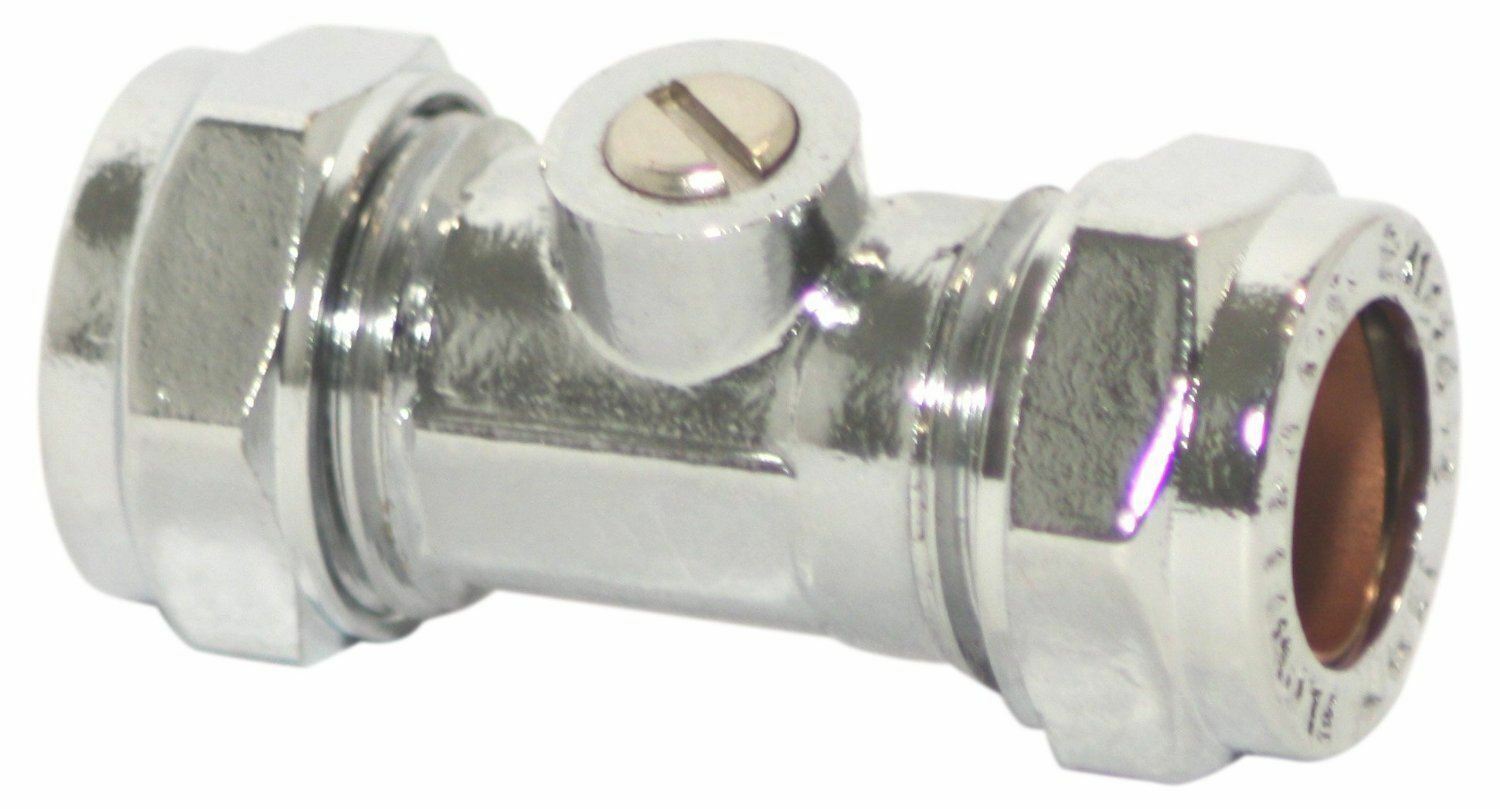 15mm Chrome Isolation Shut Off Valve Screwdriver Operated Ballofix Type NEW eBay