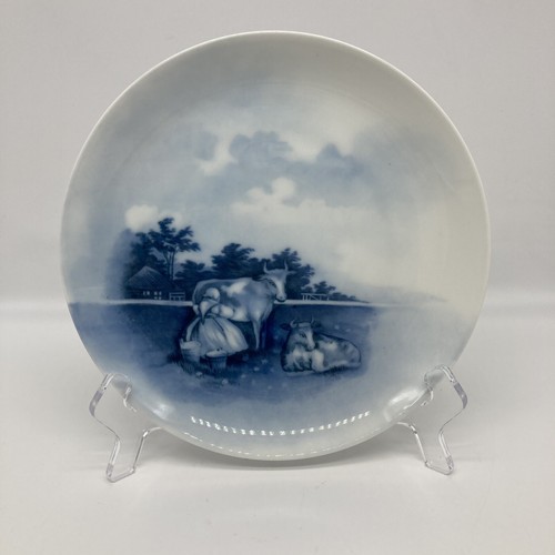 RARO Plato de Porcelana Antiguo Holandés Rosenthal Baviera de principios de 1900, Dama Vaca Ordeñadora - Imagen 4 de 7