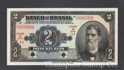 Brazil Banknote Specimen Catalog 111s 