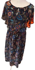 a new day blue floral paisley maxi dress size S