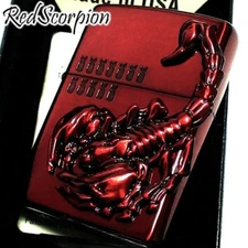 Zippo Oil Lighter Venom Scorpion Metal Red Brass Etching Regular Case Japan NEW