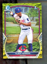 Yilber Herrera 2023 Bowman Chrome 1st Yellow Lunar Crater /75 #BCP-86