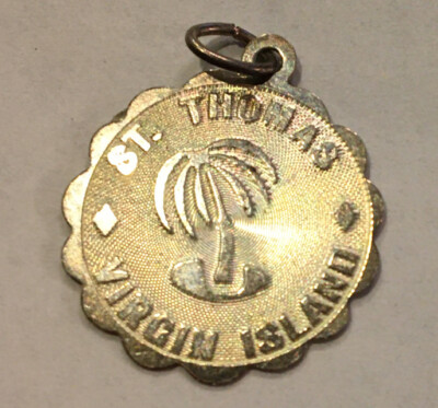 Sterling Silber 925 Thomas Jungfrau Insel Anhänger Charm 3/4'' Zoll Kreis L12
