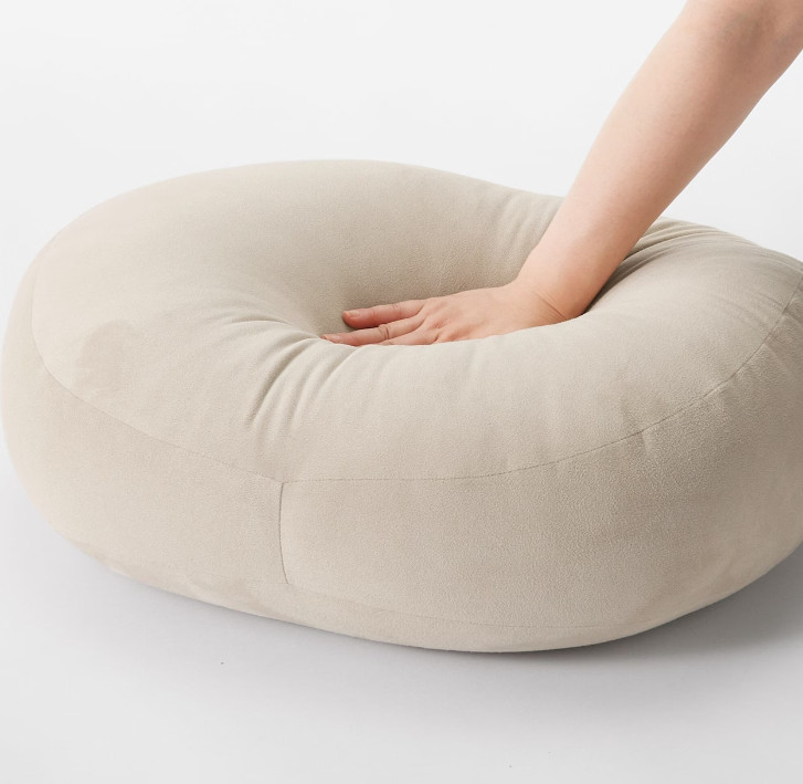 MUJI Soft multi-cushion light beige that can also be used as a back support
