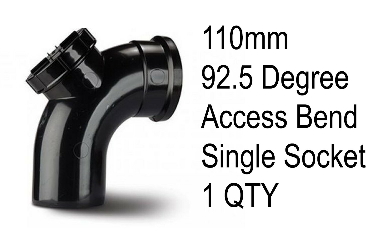 Polypipe Black 110mm 92.5Deg Access Bend Single Socket SB413